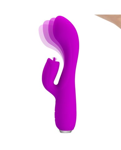 PRETTY LOVE GLORIA VIBRADOR CONEJO RECARGABLE IMPERMEABLE MORADO