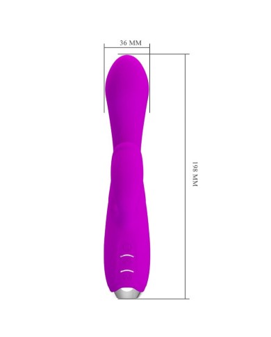 PRETTY LOVE GLORIA VIBRADOR CONEJO RECARGABLE IMPERMEABLE MORADO