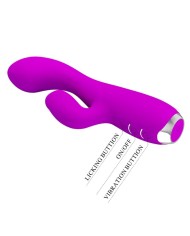 PRETTY LOVE GLORIA VIBRADOR CONEJO RECARGABLE IMPERMEABLE MORADO