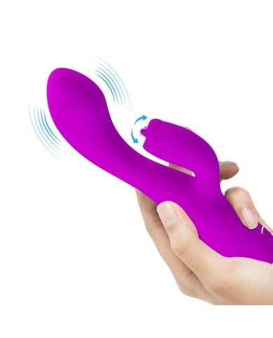PRETTY LOVE GLORIA VIBRADOR CONEJO RECARGABLE IMPERMEABLE MORADO