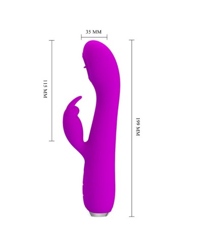 PRETTY LOVE RACHEL VIBRADOR RECARGABLE CON SUCCIONADOR MORADO