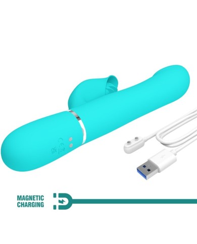 PRETTY LOVE VIBRADOR RABBIT PERLAS VERDE AGUA