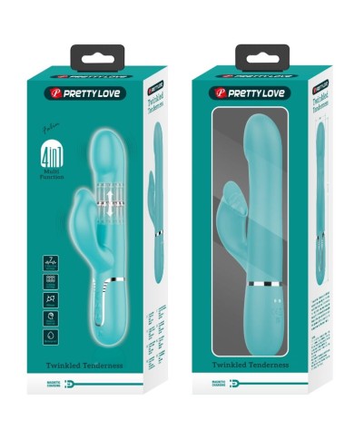 PRETTY LOVE VIBRADOR RABBIT PERLAS VERDE AGUA