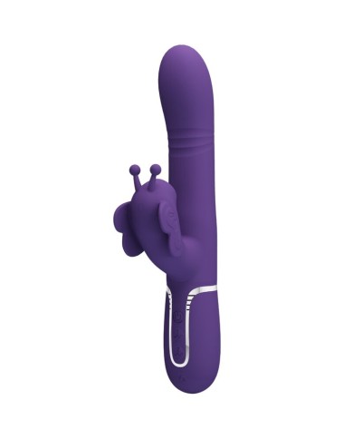 PRETTY LOVE VIBRADOR RABBIT MULTIFUNCION 4 EN 1 MARIPOSA MORADO