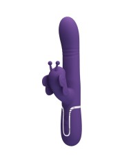 PRETTY LOVE VIBRADOR RABBIT MULTIFUNCION 4 EN 1 MARIPOSA MORADO