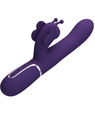 PRETTY LOVE VIBRADOR RABBIT MULTIFUNCION 4 EN 1 MARIPOSA MORADO