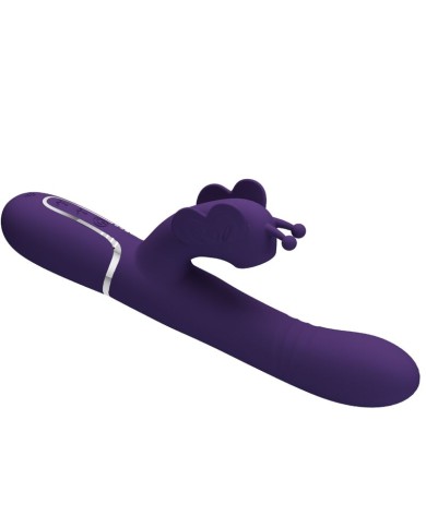 PRETTY LOVE VIBRADOR RABBIT MULTIFUNCION 4 EN 1 MARIPOSA MORADO