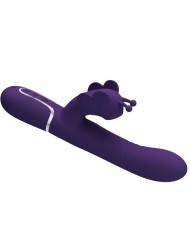 PRETTY LOVE VIBRADOR RABBIT MULTIFUNCION 4 EN 1 MARIPOSA MORADO