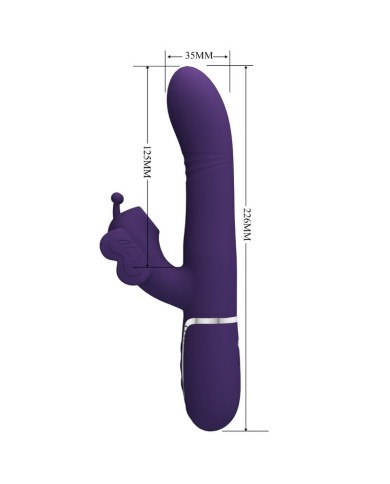 PRETTY LOVE VIBRADOR RABBIT MULTIFUNCION 4 EN 1 MARIPOSA MORADO