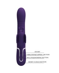 PRETTY LOVE VIBRADOR RABBIT MULTIFUNCION 4 EN 1 MARIPOSA MORADO