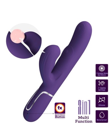 PRETTY LOVE PERLITA VIBRADOR PUNTO G 3 EN 1 MULTIFUNCION MORADO