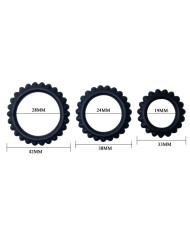 BAILE TITAN SET 3 PCS COCK RING BLACK 28 24 19 CM
