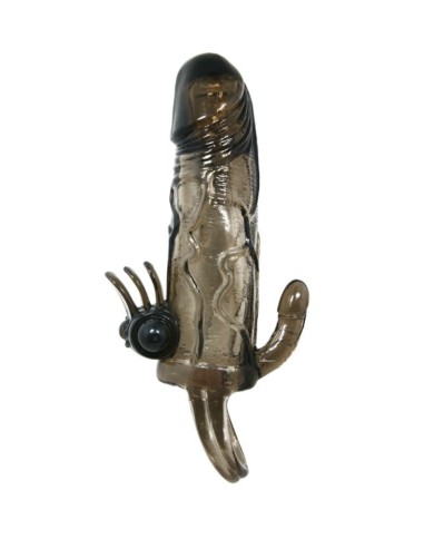 BAILE BRAVE MAN FUNDA PENE ANAL Y CLITORIS VIBRADOR 165 CM NEGRO