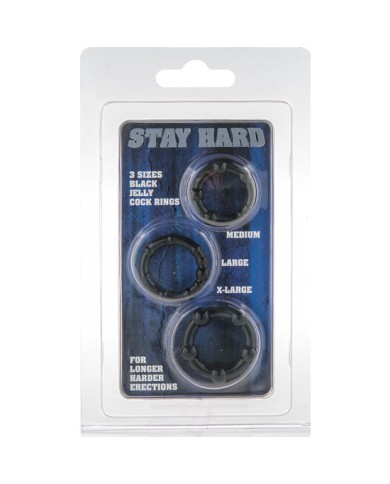 SEVEN CREATIONS JUEGO TRES ANILLOS PENE NEGRO