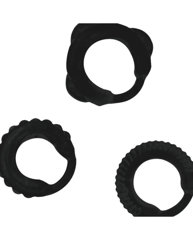 ADDICTED TOYS SET 3 ANILLOS PENE NEGRO