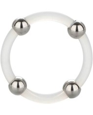 CALEXOTICS ANILLO DE SILICONA CON CUENTAS DE ACERO TALLA L