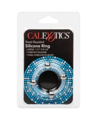 CALEXOTICS ANILLO DE SILICONA CON CUENTAS DE ACERO TALLA L