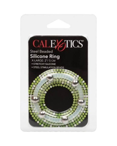 CALEXOTICS ANILLO DE SILICONA CON CUENTAS DE ACERO TALLA XL