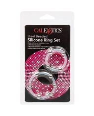 CALEXOTICS KIT DE 2 UDS ANILLO DE SILICONA CON CUENTAS DE ACERO