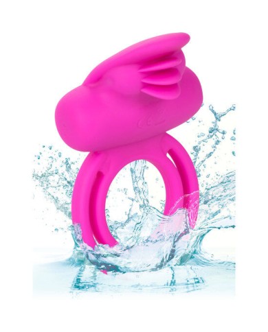 CALEXOTICS DUAL CLIT FLICKER ENHANCER DOBLE ANILLO VIBRADOR DE SILICONA ROSA