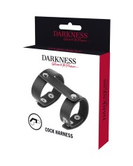 DARKNESS ANILLO PENE Y TESTICULOS AJUSTABLE LEATHER