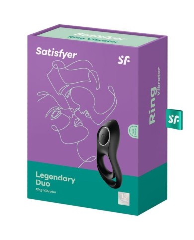 SATISFYER LEGENDARY DUO ANILLO VIBRADOR NEGRO