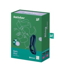 SATISFYER EPIC DUO ANILLO VIBRADOR APP AZUL