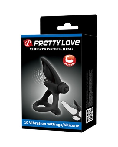 PRETTY LOVE ANILLO VIBRADOR 10 VIBRACIONES SILICONA NEGRO PRETTY LOVE ANILLO VIBRADOR 10 VIBRACIONES SILICONA NEGRO