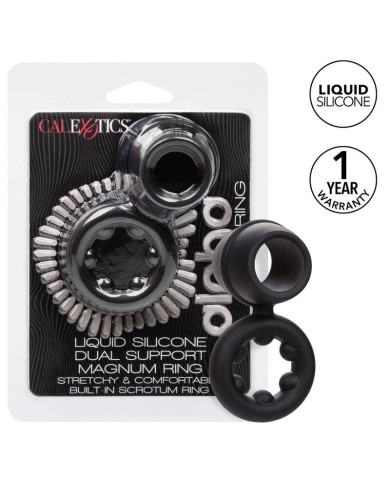 CALEXOTICS ALPHA DUAL MAGNUM RING NEGRO