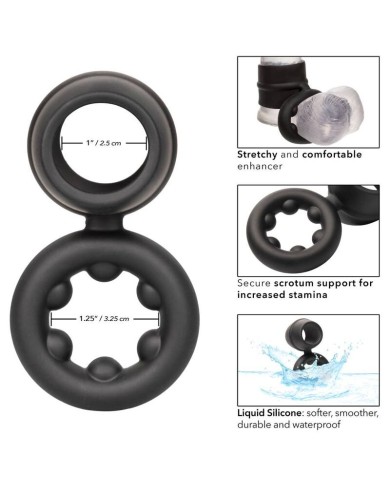 CALEXOTICS ALPHA DUAL MAGNUM RING NEGRO