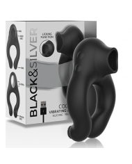 BLACKSILVER ANILLO VIBRADOR SILICONA 3 MOTORES RECARGABLE NEGRO
