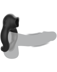 BLACKSILVER ANILLO VIBRADOR SILICONA 3 MOTORES RECARGABLE NEGRO