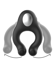BLACKSILVER ANILLO VIBRADOR SILICONA 3 MOTORES RECARGABLE NEGRO
