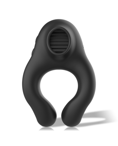 BLACKSILVER ANILLO VIBRADOR SILICONA 3 MOTORES RECARGABLE NEGRO
