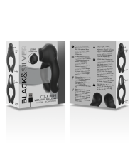 BLACKSILVER ANILLO VIBRADOR SILICONA 3 MOTORES RECARGABLE NEGRO