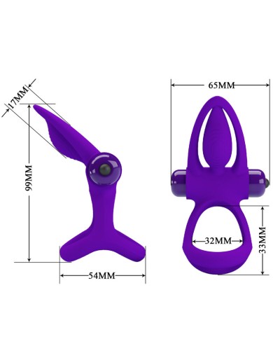 PRETTY LOVE ANILLO VIBRADOR 10 VIBRACIONES SILICONA VIOLETA