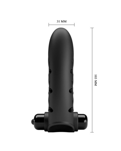 PRETTY LOVE VANCE FUNDA DEDO VIBRADOR CONEJO NEGRO