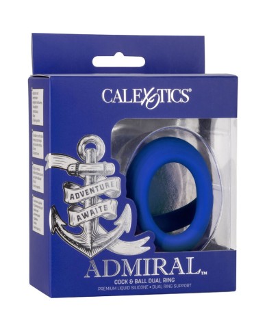 CALEXOTICS ADMIRAL COCK BALL DOBLE ANILLO AZUL