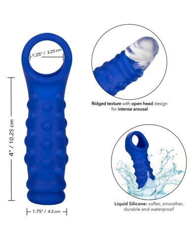 CALEXOTICS ADMIRAL BEADED FUNDA PENE SILICONA LIQUIDA AZUL