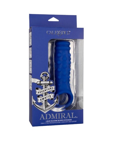 CALEXOTICS ADMIRAL BEADED FUNDA PENE SILICONA LIQUIDA AZUL
