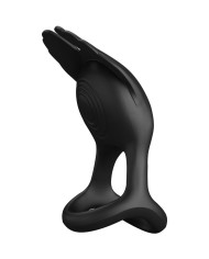 PRETTY LOVE SILAS ANILLO VIBRADOR 7 VIBRACIONES SILICONA NEGRO