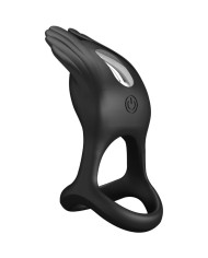PRETTY LOVE SILAS ANILLO VIBRADOR 7 VIBRACIONES SILICONA NEGRO