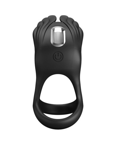 PRETTY LOVE SILAS ANILLO VIBRADOR 7 VIBRACIONES SILICONA NEGRO