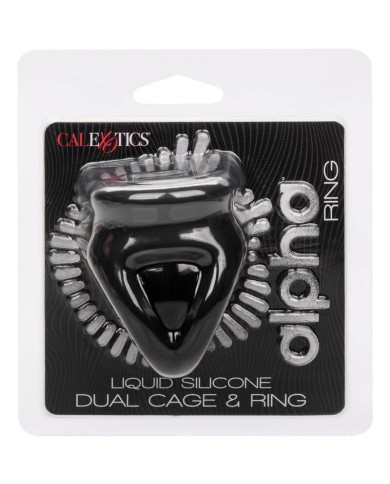 CALEXOTICS ALPHA ANILLO DE JAULA DOBLE NEGRO