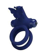 PRETTY LOVE JAMELE DOBLE ANILLO CON VIBRACION ESTIMULADOR MARIPOSA AZUL