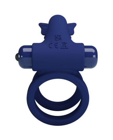 PRETTY LOVE JAMELE DOBLE ANILLO CON VIBRACION ESTIMULADOR MARIPOSA AZUL