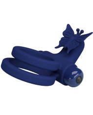 PRETTY LOVE JAMELE DOBLE ANILLO CON VIBRACION ESTIMULADOR MARIPOSA AZUL