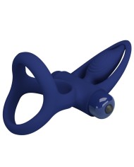 PRETTY LOVE MAT DOBLE ANILLO CON VIBRACION ESTIMULADOR AZUL