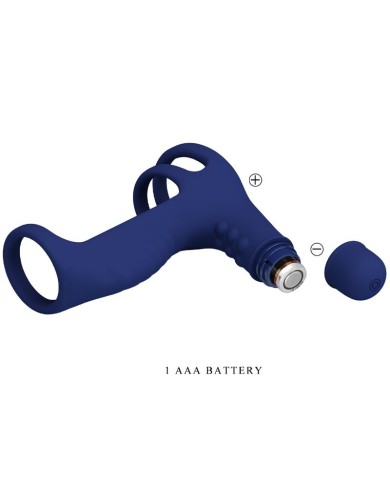 PRETTY LOVE ELISH ANILLO VIBRADOR CON EXTENSION AZUL