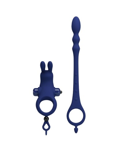 PRETTY LOVE AYAD ANILLO VIBRADOR RABBIT CON PLUG AZUL